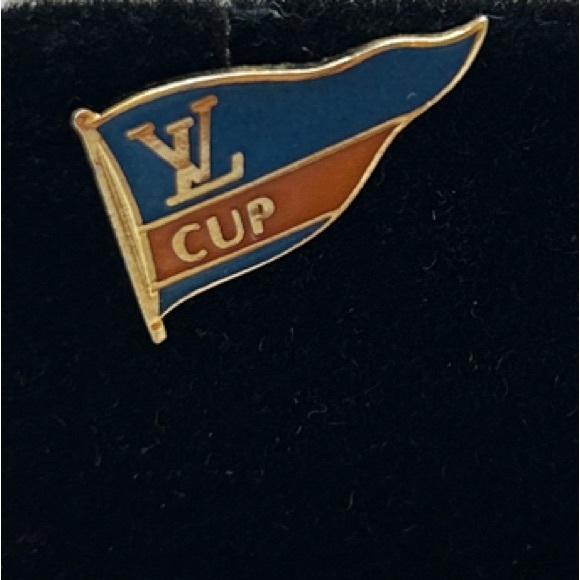 Vintage Louis Vuitton Blue and Gold America’s Cup Pin - Picture 1 of 11